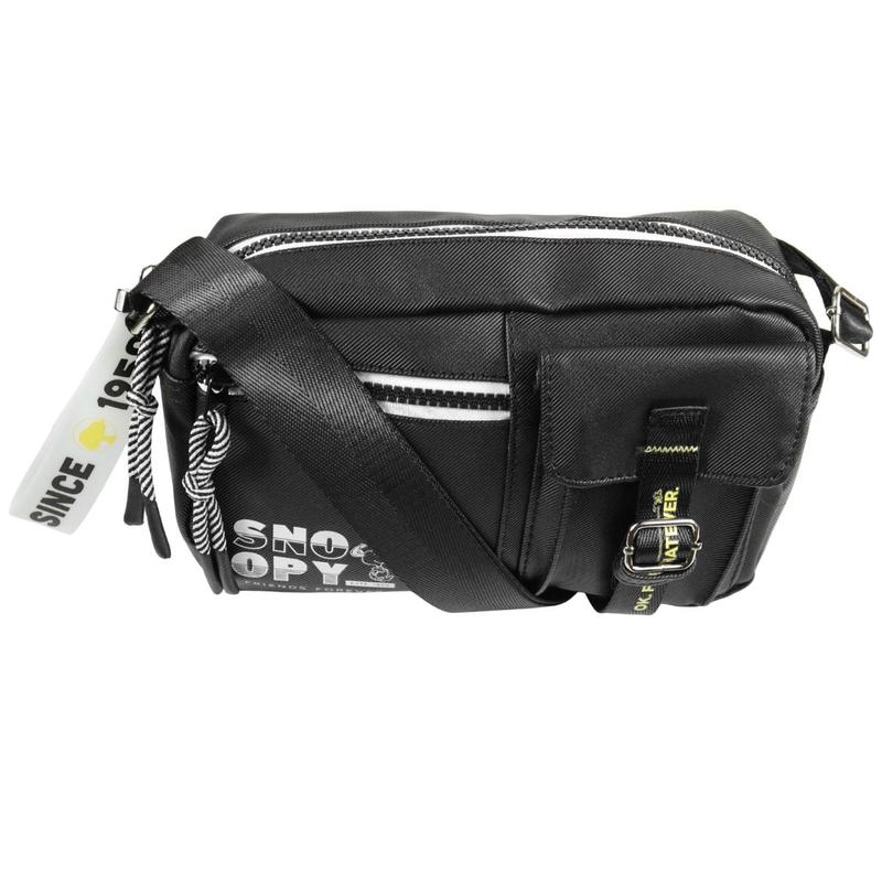 Bolsa Semax Snoopy Feminina Pequena Transversal SP25001 Cor:Preto
